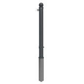 Ornamental bollard | Series 474B | � 76 mm | removable, self-engaging lockwith hot-dip galvanized ground socket part-no. 476.40approx. 400 mm below ground | with triangular locking mechanism acc. with DIN 3223 | with 1 eyelet